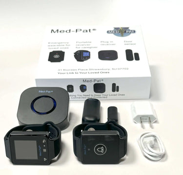 Med-Pat CARE-4 Caregiver Pager System | Wearable Touchscreen Receiver, Waterproof Emergency Button & Door Sensor – 24/7 Safety Kit - MedPat Solutions